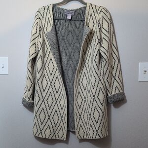 Olivers Cream and Black Geometric Cardigan